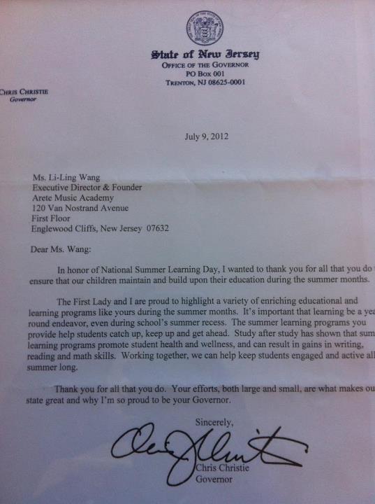 Testimonial from Governor Chris Christie